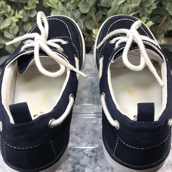 Gymboree Navy Canvas Lace Up Boat Shoe Boys 2M ☀️Gently Pre-Loved Condition☀️ - Picture 8 of 10